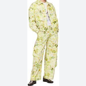 Collina Strada Green Gecko Doodle Lawn Cargo Pants